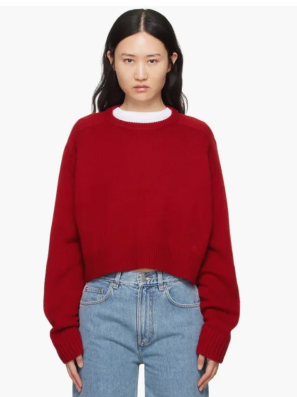 Loulou Studio / Loulou de Saison Bruzzi Boxy Knit Sweater in Vibrant Red – Size